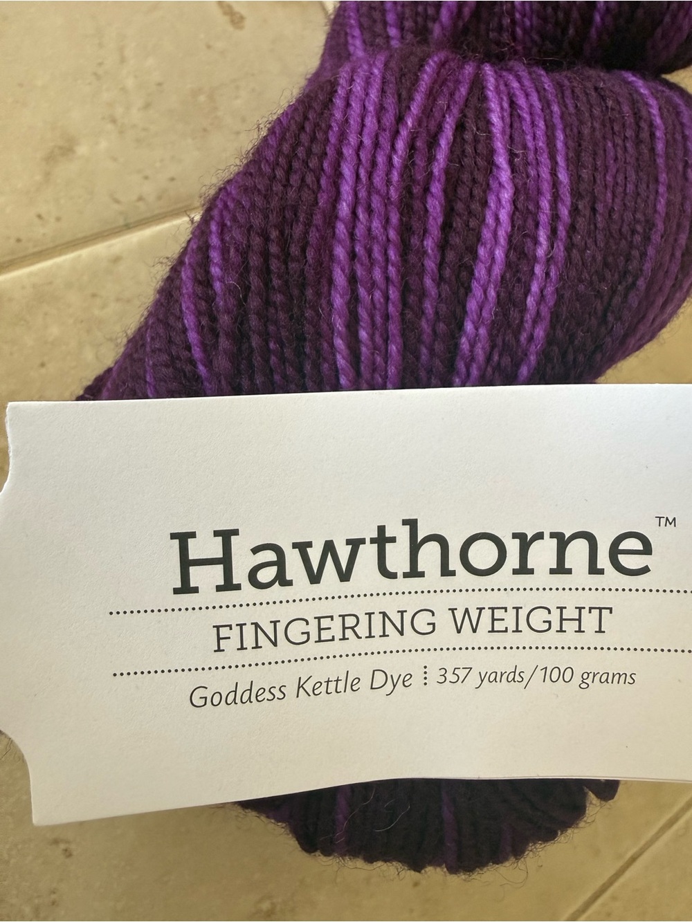 Hawthorne Fingering Weight Yarn - Variegated Purple Goddess